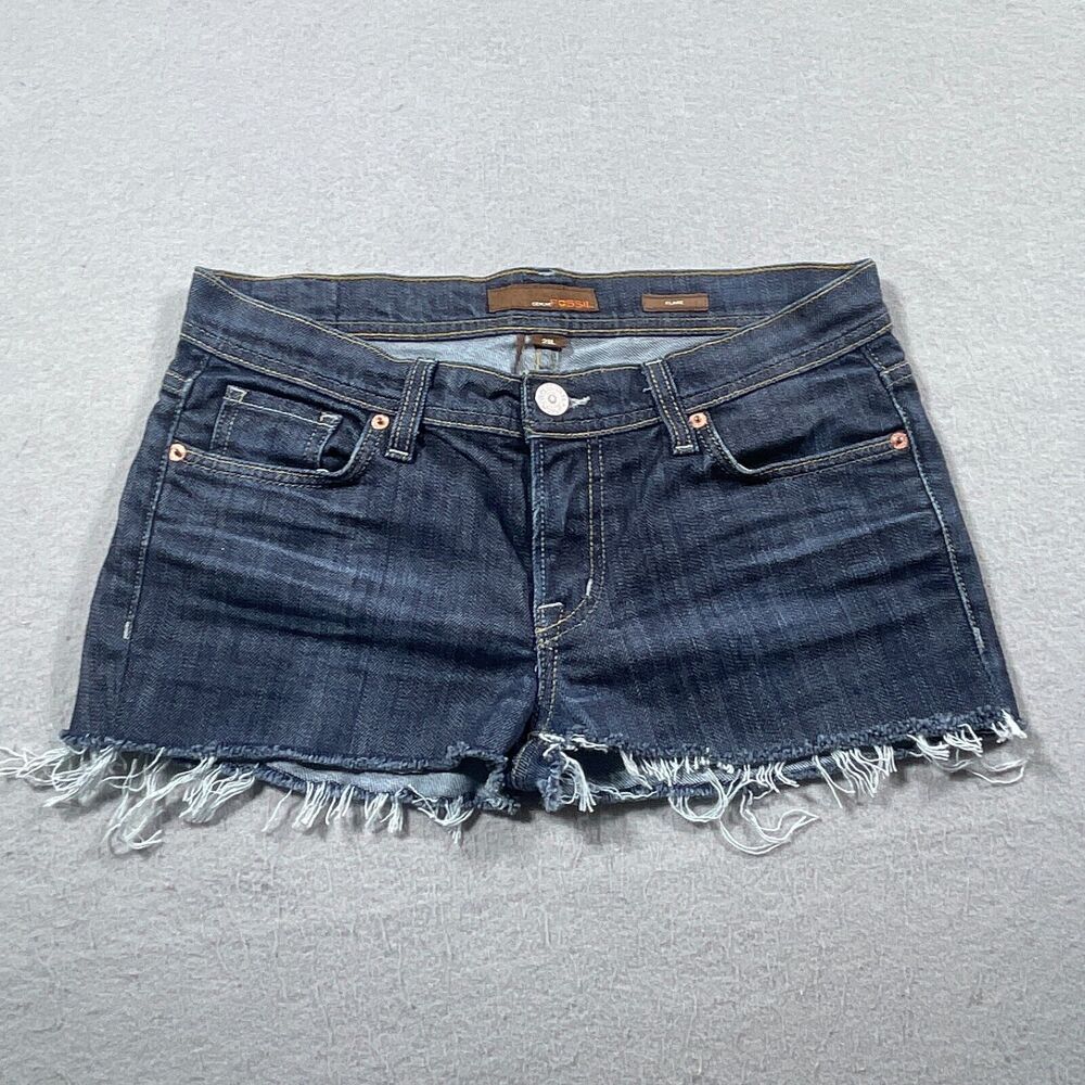Vintage Fossil Cut Off Jean Shorts 29 High cut Booty Cheeky Frayed Low‎ Rise 90s